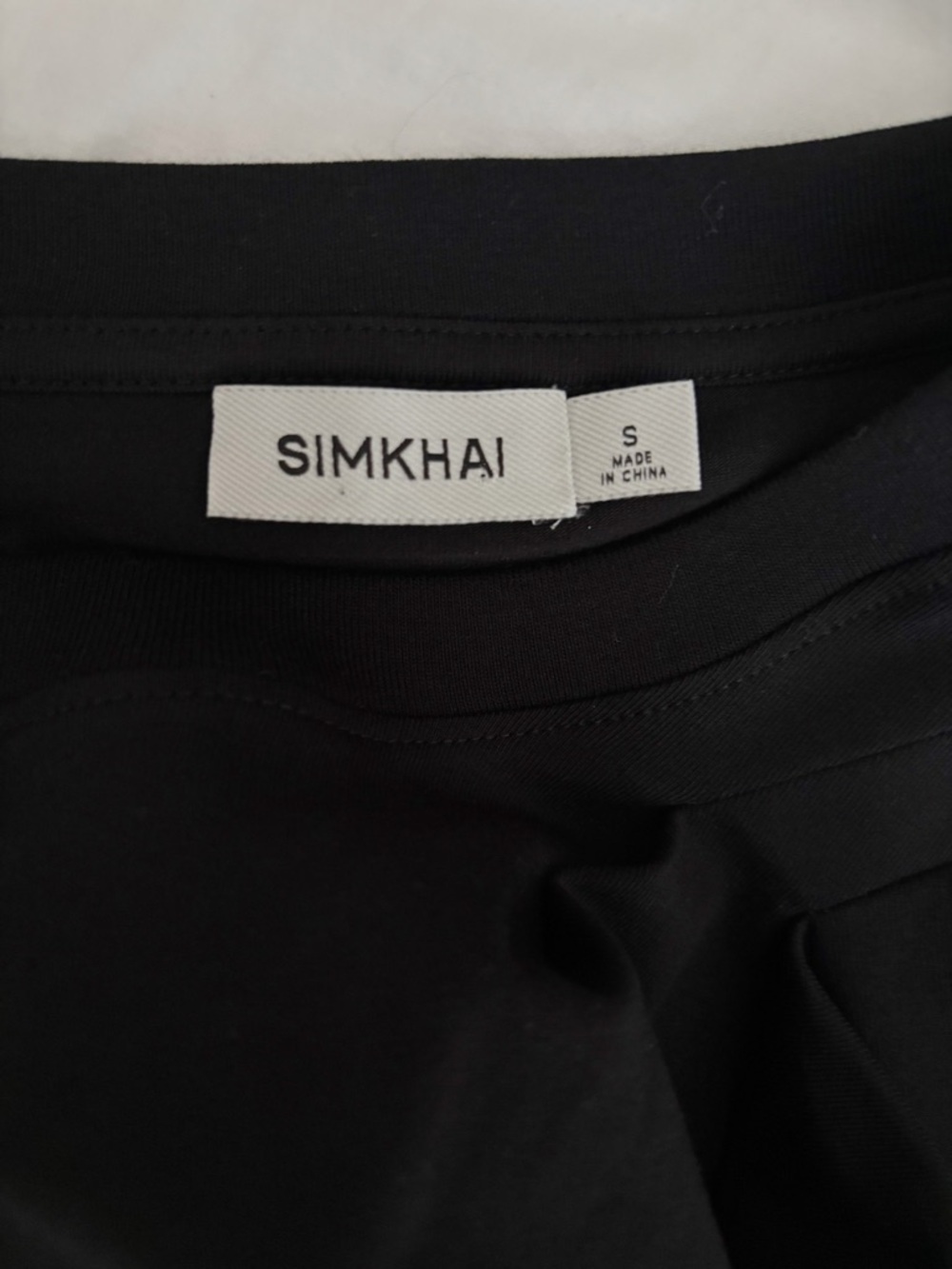 SIMKHAI Zeus Black Draped T-Shirt Dress Small Designer Minimalist - Picture 6 of 6